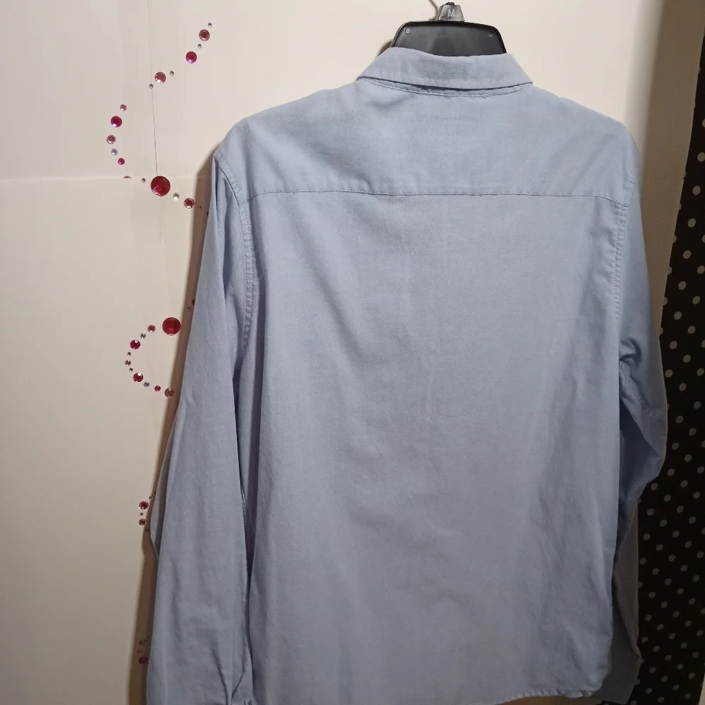 Eighty Eight platinum men's cotton long sleeve button-down oxford SZ large - Picture 8 of 8